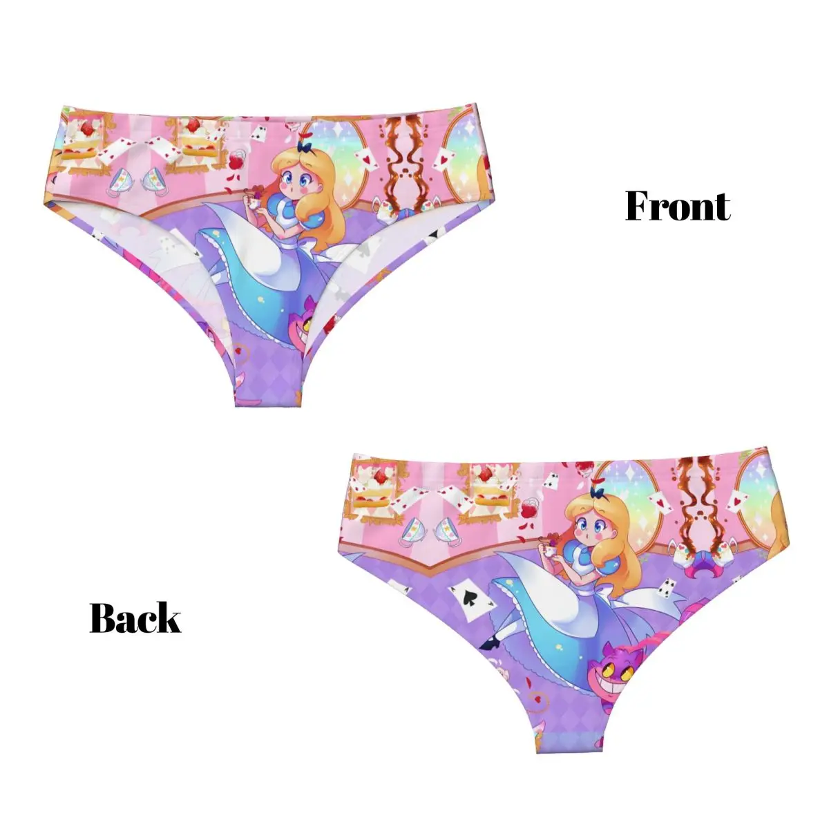 مخصص المرأة أليس في بلاد العجائب سراويل ملونة تمتد أنيمي ملخصات الملابس الداخلية