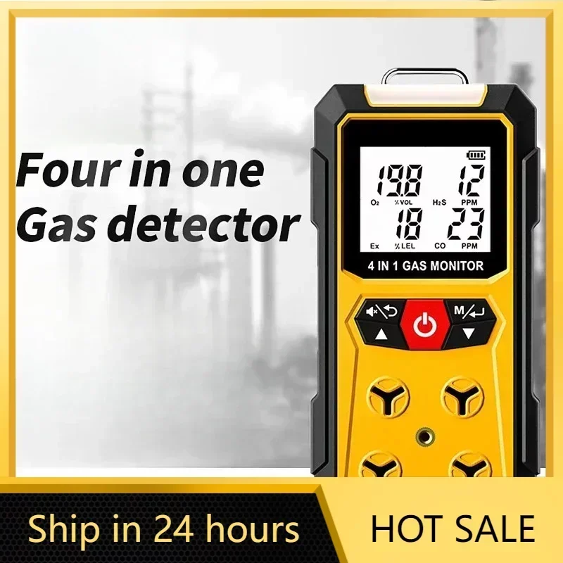 SNDWAY SW-7500A Gas Detector Meter 4 In 1 Oxygen O2 Carbon Monoxide CO H2S Ex Combustible Gas Analyzer Leak Detector analyzer