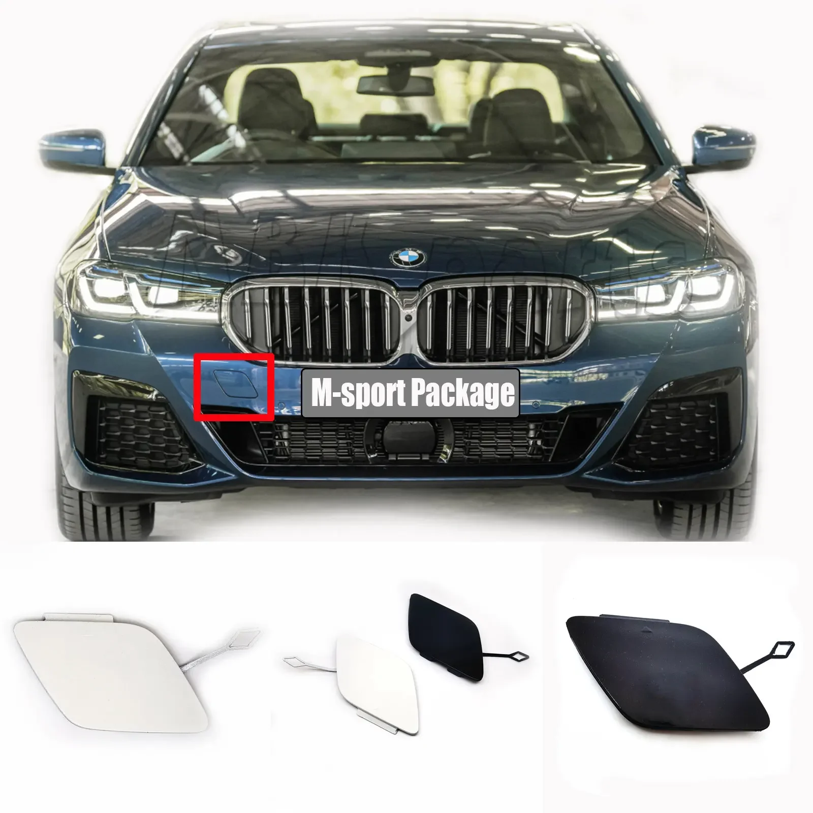 Fit 21-23 BMW 5 series G30LCI G31LCI M Sport 518 520 523 230 540 M550 Alpina D5s B5 Front Tow Cover 51119852446 Hook Eye Cap