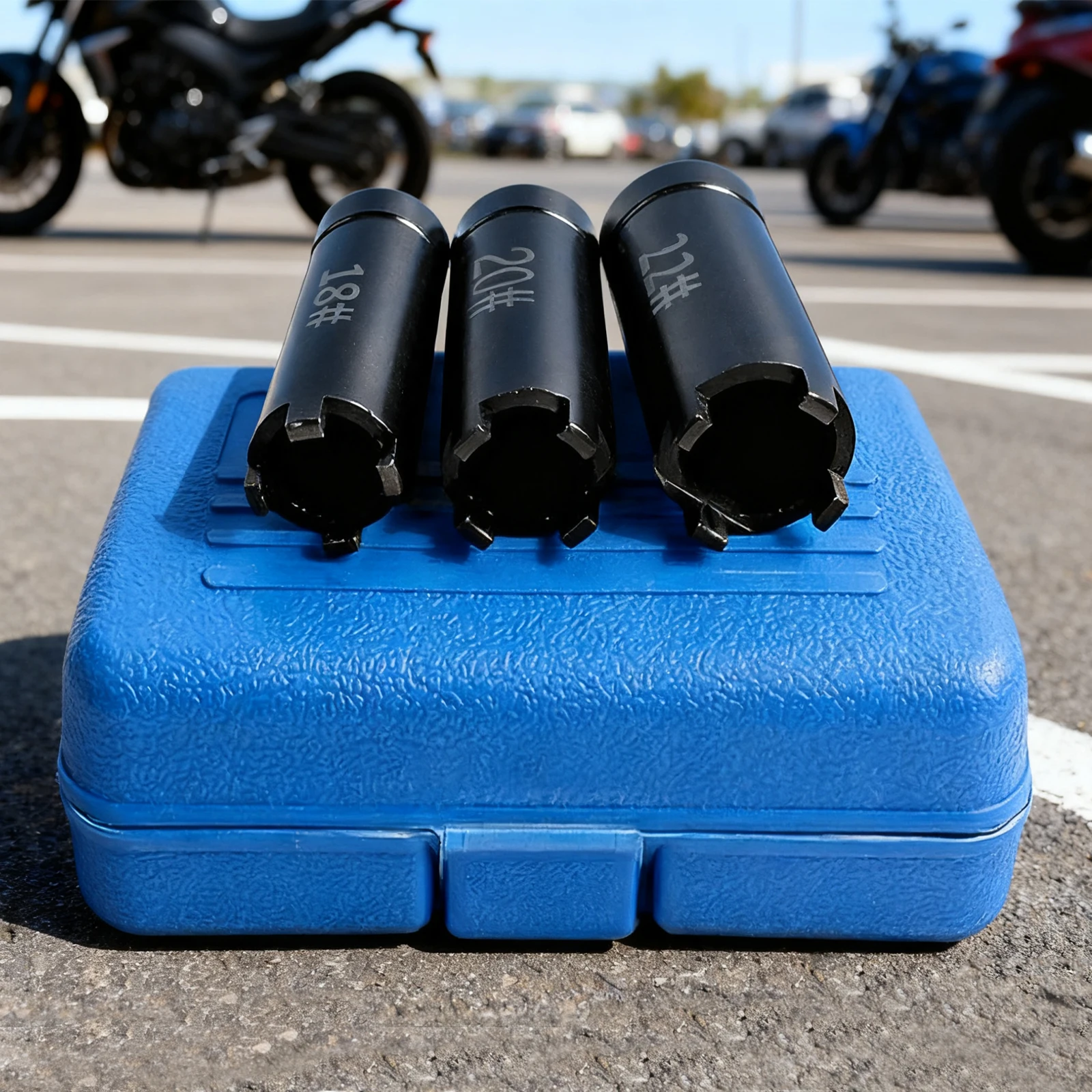 3個入り オートバイ クラッチナットリムーバー 18mm 20mm 22mm スターターディスク取り外しツール 四爪ソケットハンドツール スクーター修理用