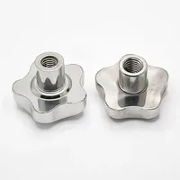 1pc  M6 M8 M10 M12 M14 ~M20 Stainless Steel 304 Female Thread Star Knob Handles Star Shaped  Clamping Nuts Knobs Plum hand wheel