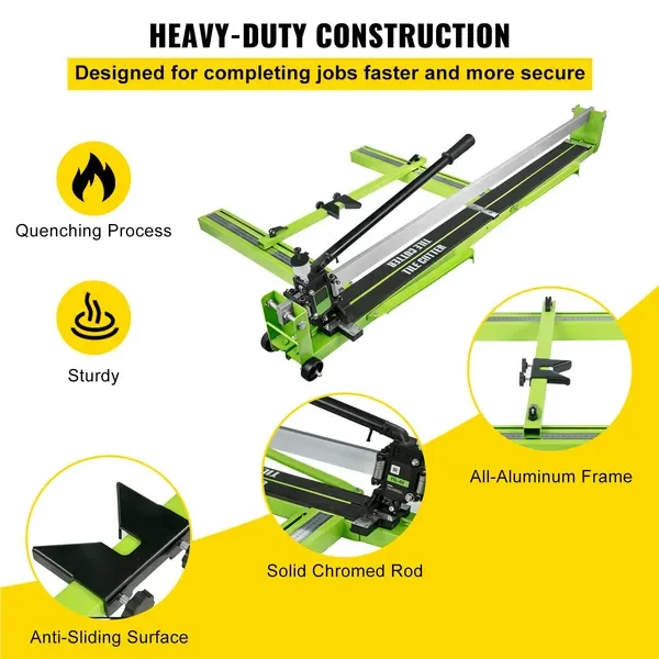 Tile Cutter 47 Inch, Manual Tile Cutter All-Steel Frame,Tile Cutting Machine with Laser Guide and Bonus Spare Cutter,Tile