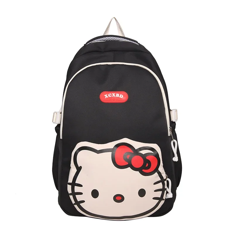 Sanrio Olá Kitty estudante mochila, bonito dos desenhos animados mochila, grande capacidade, leve estudante universitário mochila, novo