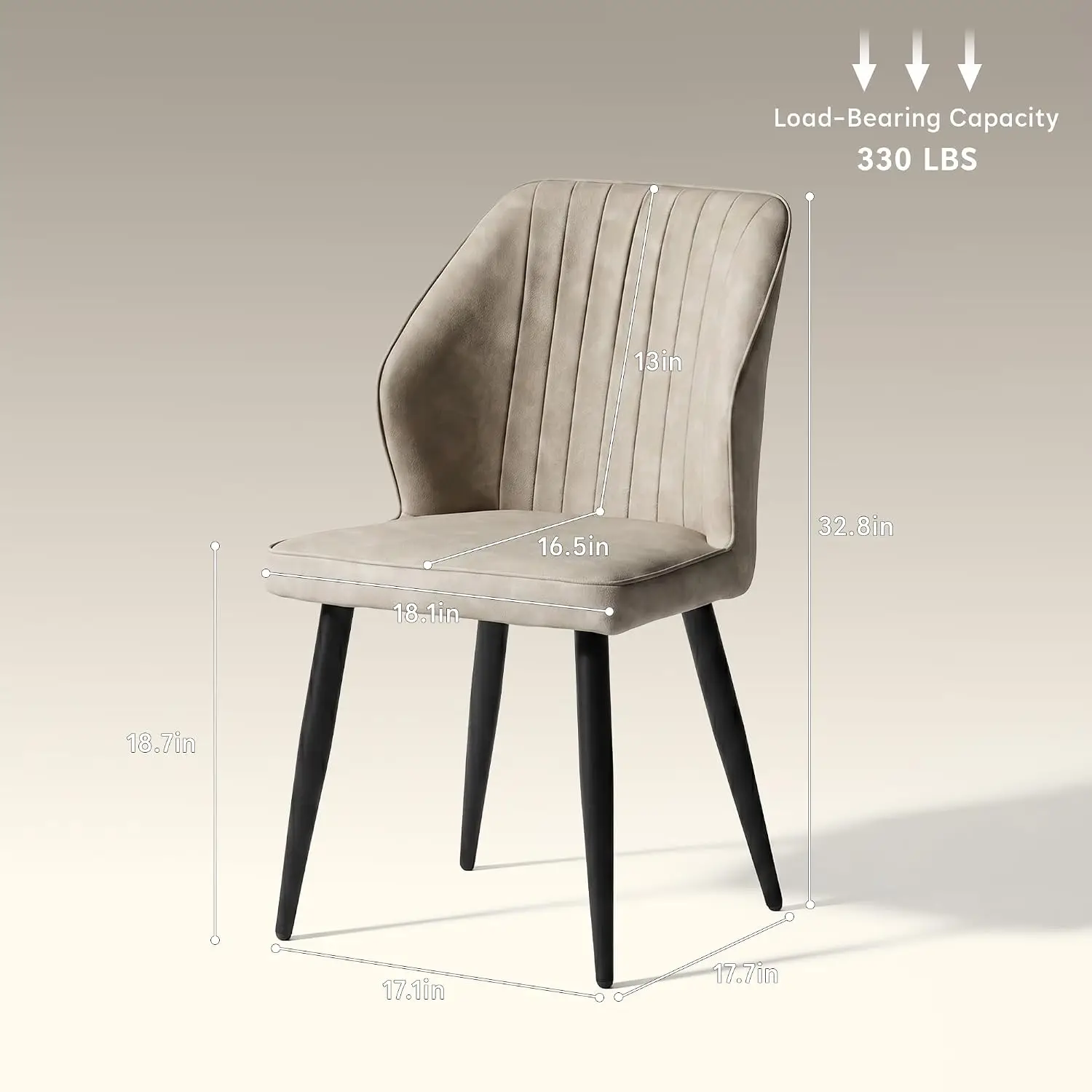 Faux Leather Dining Chair Set of 4 Mid-Century Modern Upholstered Kitchen Chair with Metal Legs for Dining Room, Customized