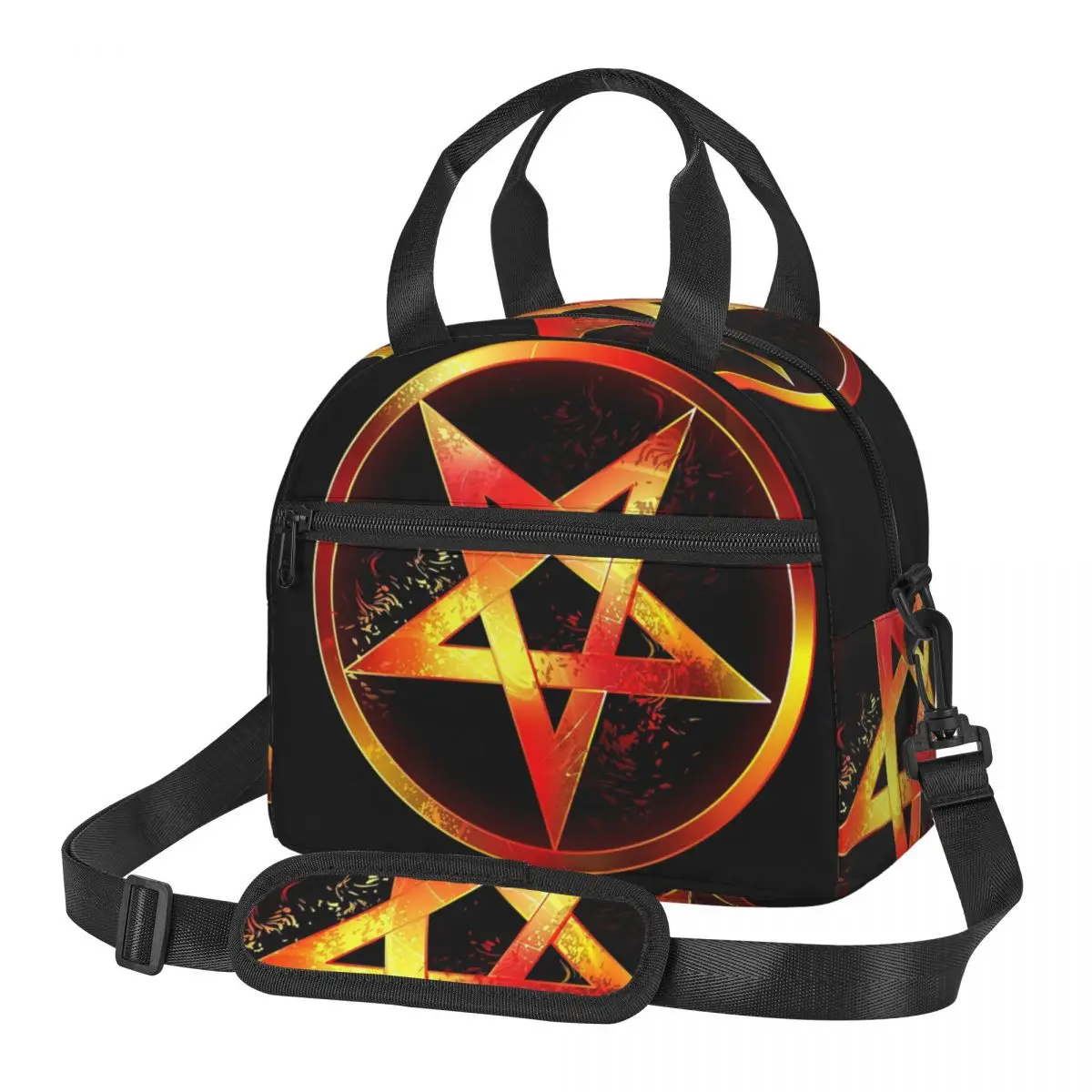 Occult Satanic Pentagram Lunch Bags Insulated Bento Box Lunch Tote Leakproof Picnic Bags Thermal Bag for Woman Student School