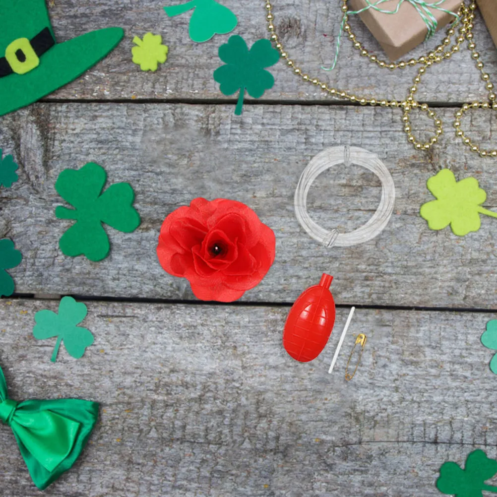 3Pcs Spray Rose Pin Hidden Water Sprayer Fake Flower for Party Tricks Halloween Pranks New Year Gag Joke Fun Interactive Guest