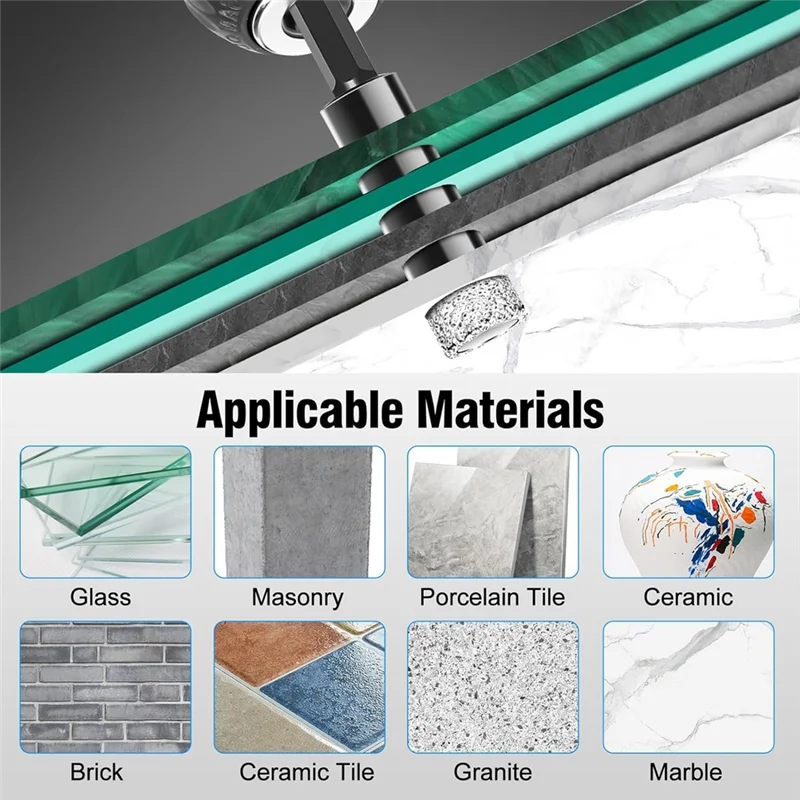 

ABLL-Diamond Drill Bits Set, 12Pcs Dry Diamond Hole Saw With Quick Change Drill Bit Holder,For Porcelain Tile Glass