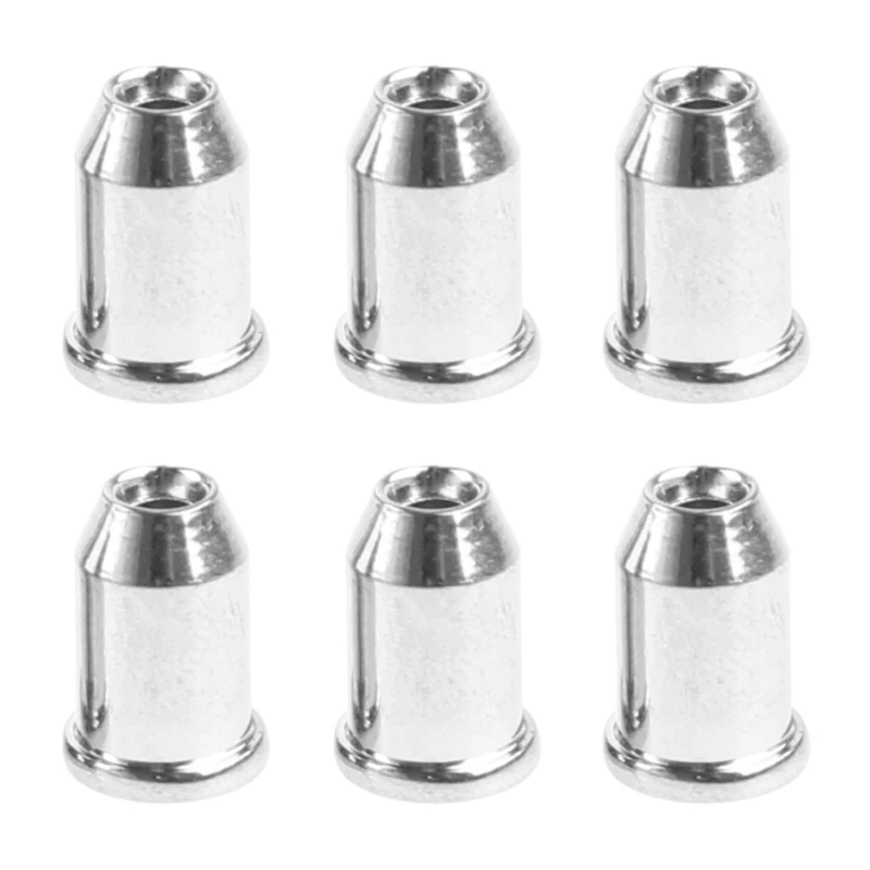 6 PCS Chrome Mounting Ferrules Bushing Set Guitar String