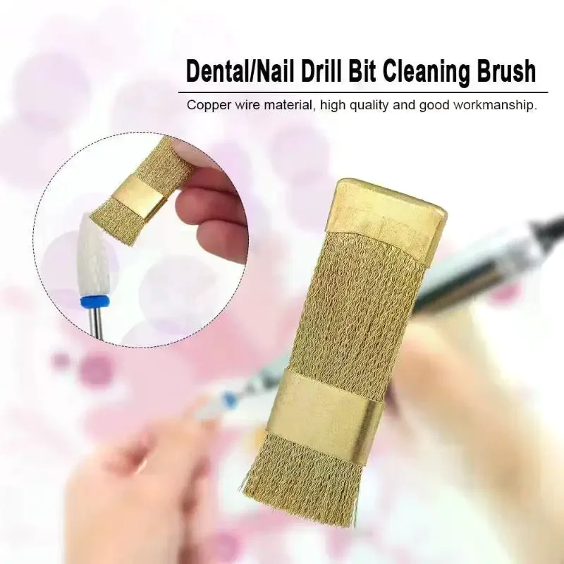 1pc Nail Art Nail Drill Bits Cleaning Brush Copper Wire Brushes For Electric Manicure Drills Brusher Cleaning Tool