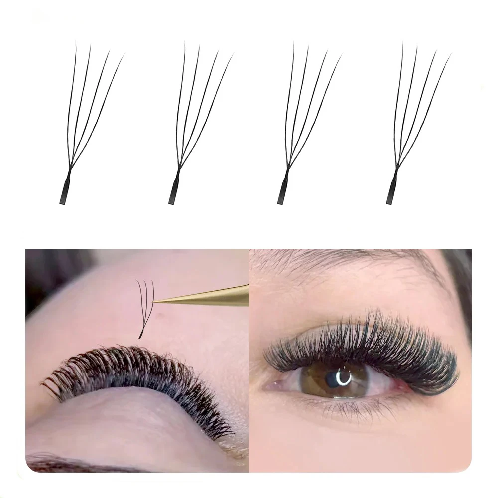 MARIA  U 4D W Eyelashes Single Layer U Shape Eyelash Extensions Soft Lashes Makeup Mesh Volume Eyelash