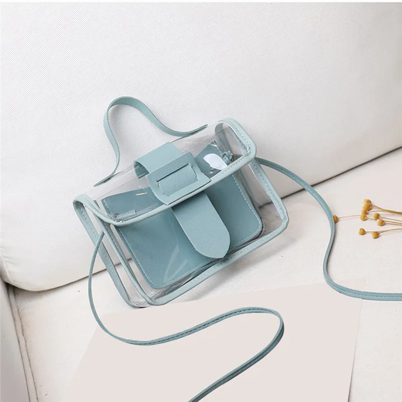 2024 Spring Summer Fashion Women\'s Transparent Square Sling Bag Cool PVC Shoulder Bag Messenger Bag Mobile Sweet Lady Bag