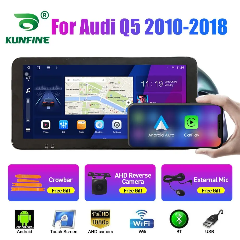 10.33 Inch Car Radio For Audi Q5 2010-2018 2Din Android Octa Core Car Stereo DVD GPS Navigation Player QLED Screen Carplay