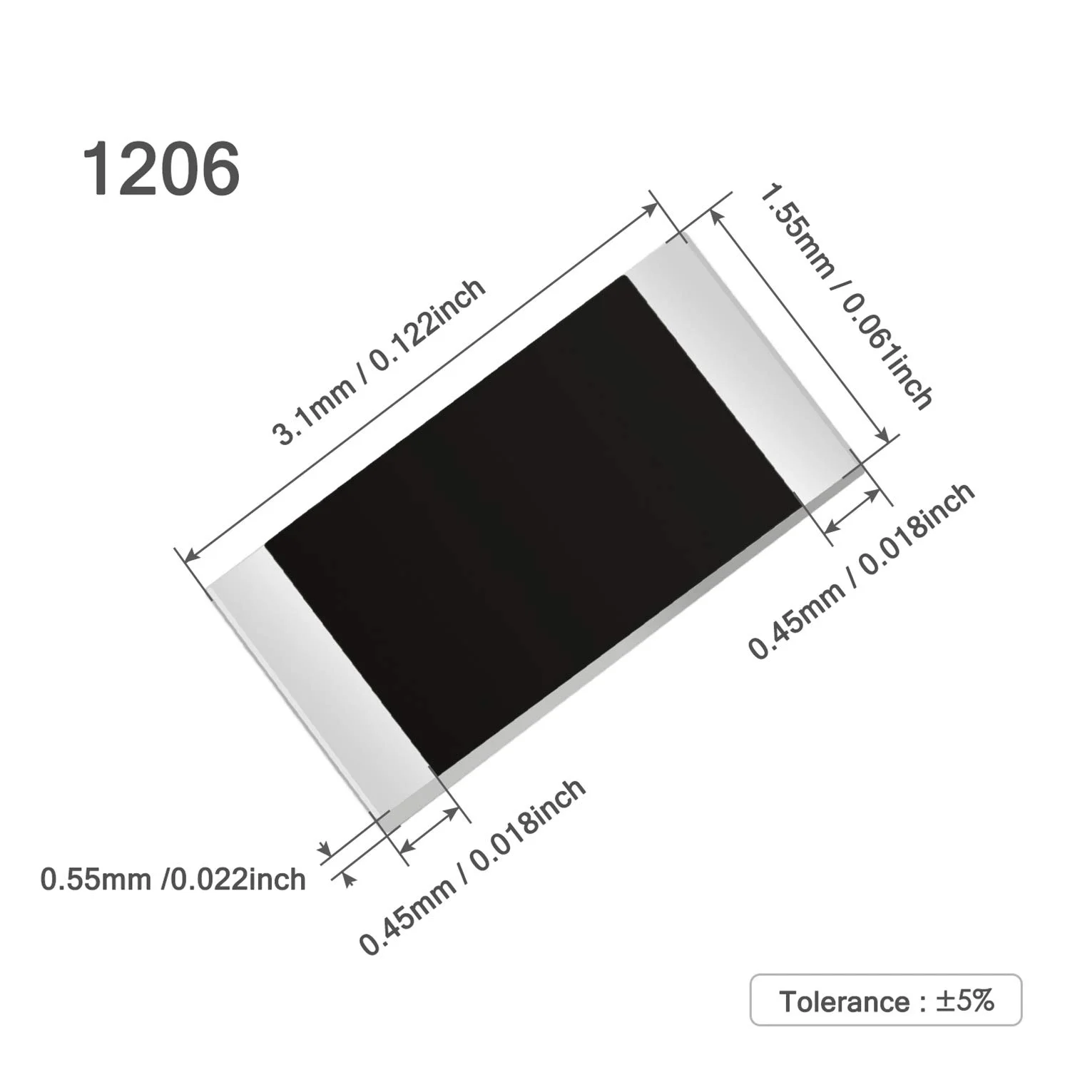 100pcs 1206 5% SMD resistor 0R ~ 10M 1/4W 0 1 10 100 150 220 330 ohm 1K 2.2K 4.7K 10K 100K 1R 10R 100R 150R 220R 330R 470R 1M