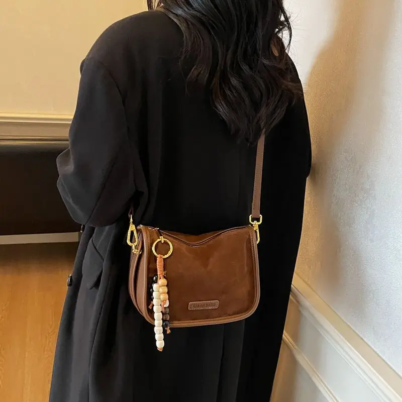 

JIAERDI Ретро однотонная сумка на молнии женская квадратная сумка на плечо большой вместимости женская модная повседневная универсальная сумка через плечо