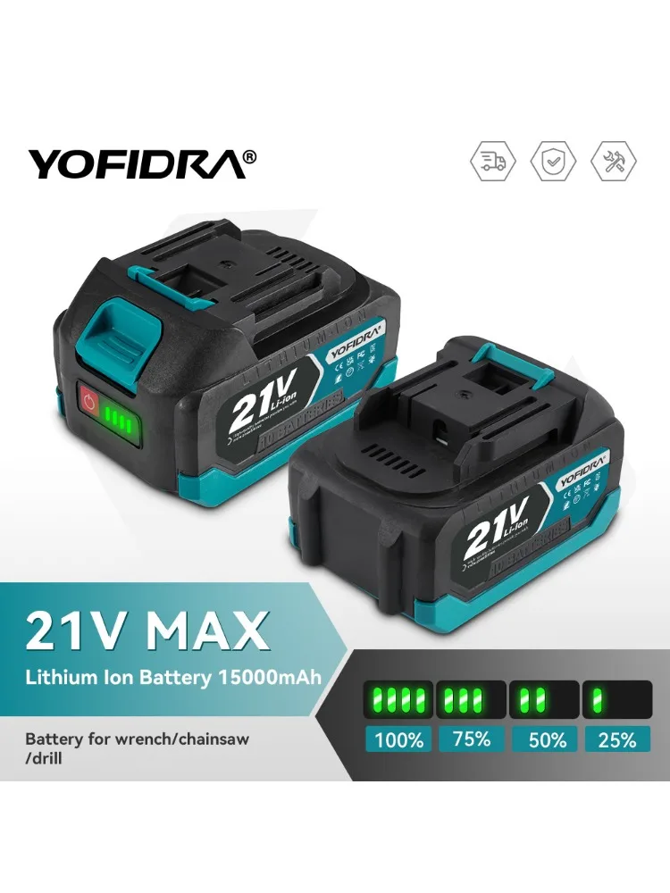 YOFIDRA Wiederaufladbare Lithium-Ionen-Batterie 3,0Ah 4,5Ah Lithium-Ionen-Akku Li-Ion-Batterie für Elektroschrauber Kettensäge Elektrowerkzeug