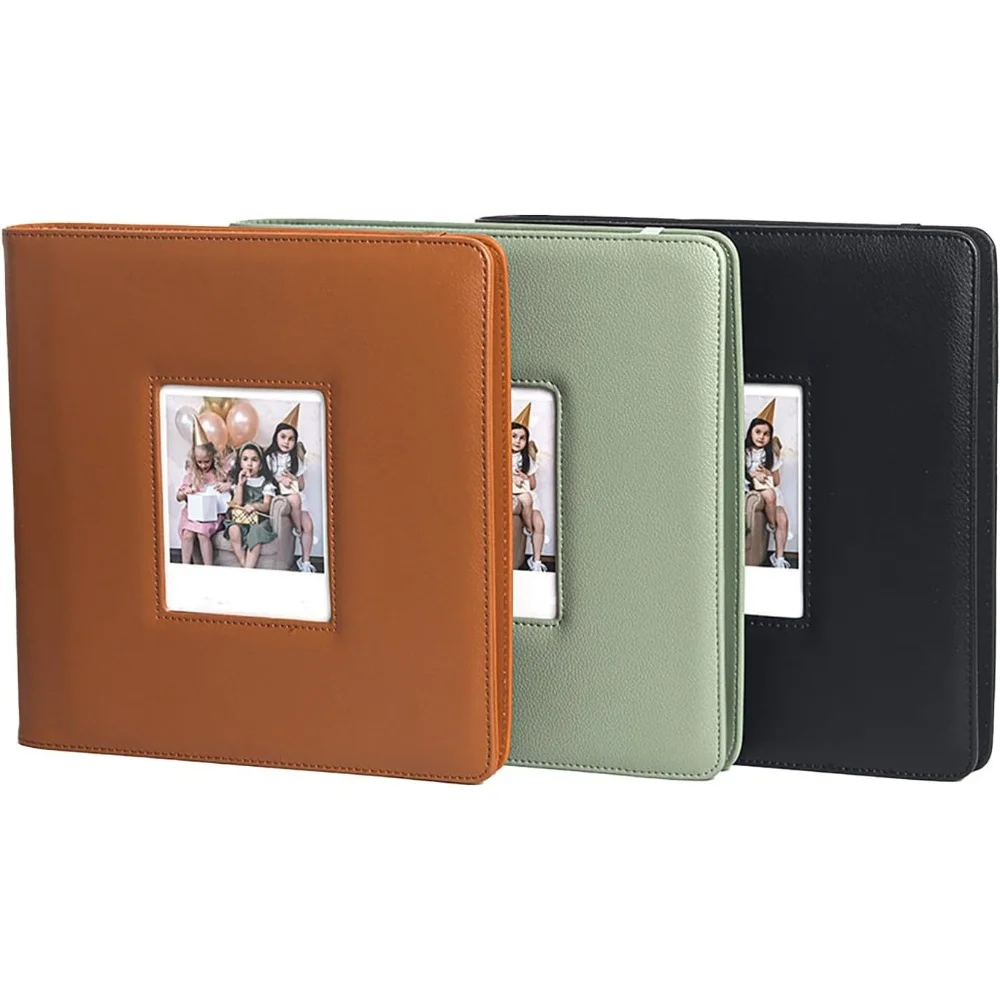 Álbum de fotos con 288 bolsillos para fotos Polaroid i-Type 600 SX70 y Fujifilm Wide (hasta 9x11 cm), cubierta de cuero PU, 1 ud.