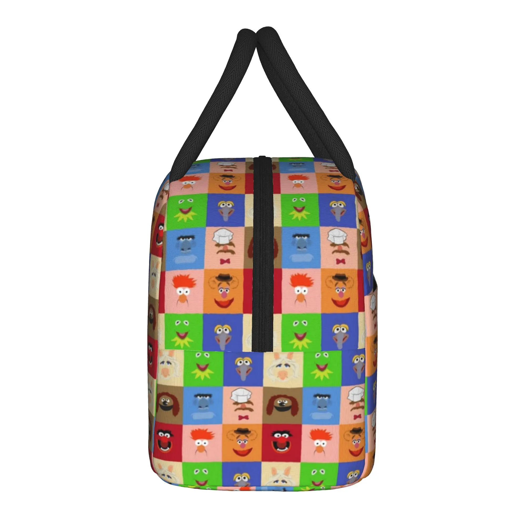 Sesames Streets Insulated Lunch Bag Cooler Bag Reusable,Lunch Container Funny Face High Capacity Tote Lunch Box Work  Picnic
