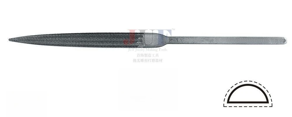 Switzerland Imported Glardon Vallorbe Fish Brand White Handle Semi-round Cloth File, Mold Shaping Metalworking File