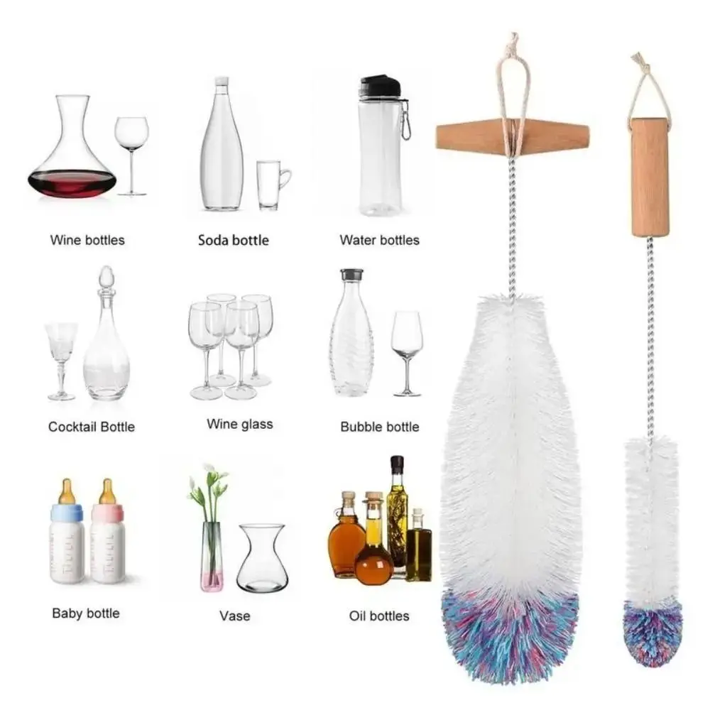 With Beechwood Handle Soda Stream Bottle Brush Drink Wineglass Bottle Cup Dust Removal Glassware Jars Cleaner