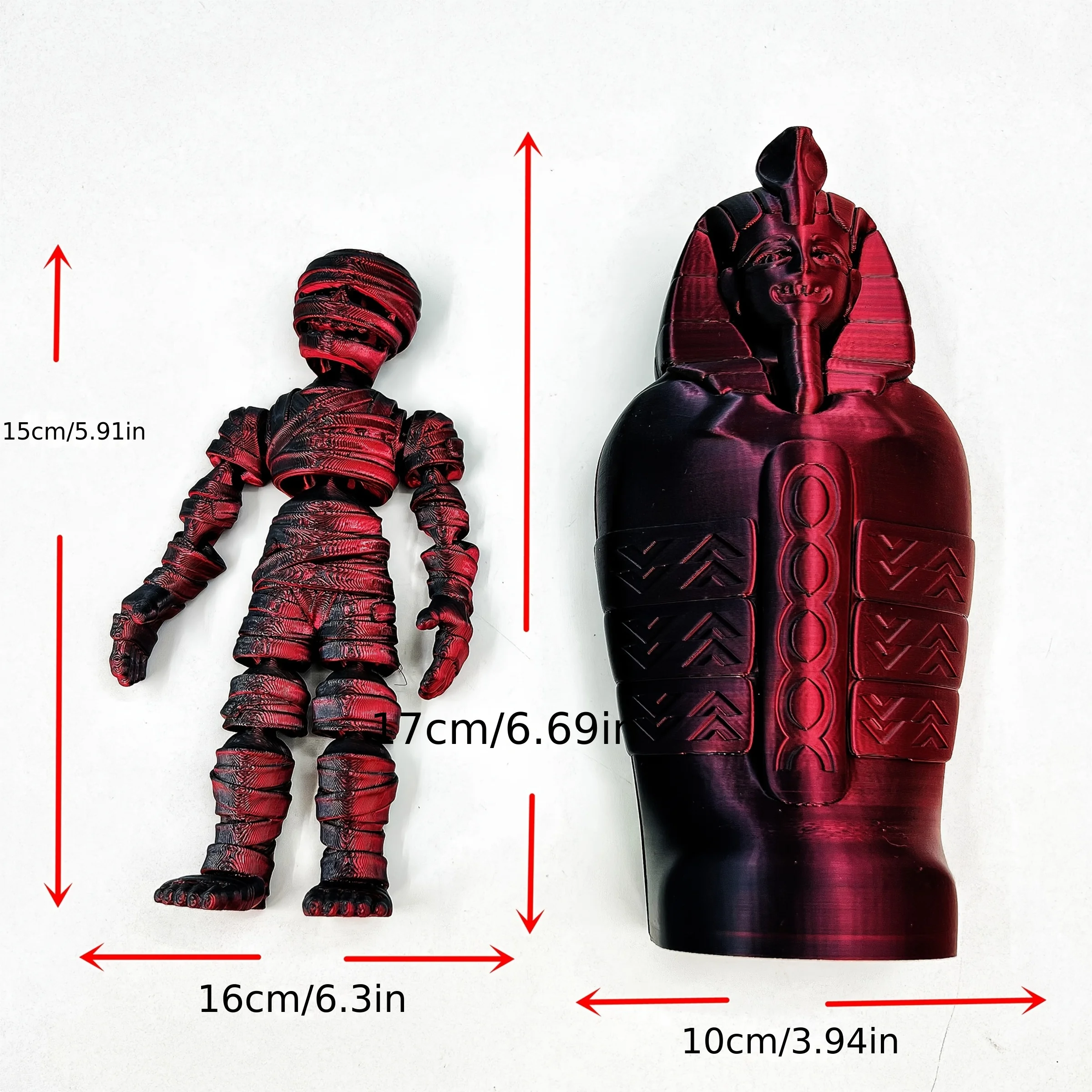 3D Egyptian Pharaoh Coffin+Mummy Fun Ornament Art Decoration Ornament Easter Halloween Ornament Statue