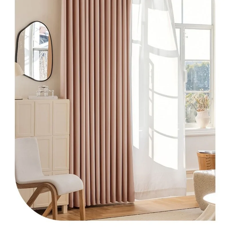 310cm Height 75-85% Blackout Bedroom Curtains Solid Color Modern Light Insulation Customize Size Living Room Curtains