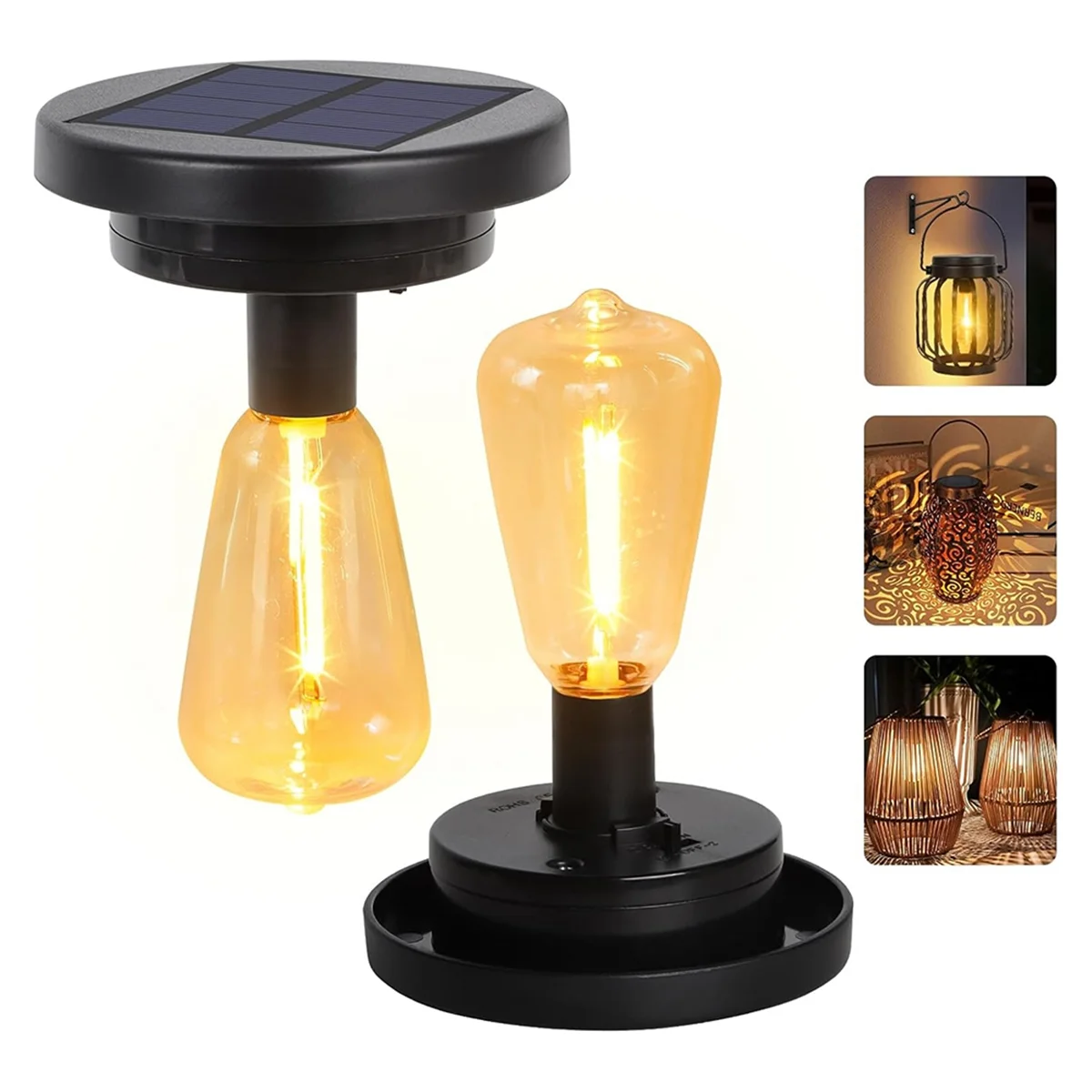 ABGV Piezas de repuesto de luz solar para linterna: parte superior de repuesto solar impermeable de 3 pulgadas para luz de repuesto de linterna antigua