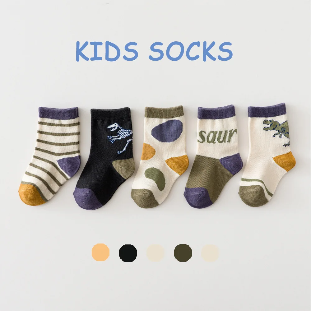 kids Socks autumn spring autumn Cotton boy Lovely cartoon sport student Children Sock 1-12year 10pair/lot sale direct dinosaur