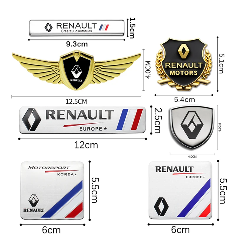 Car Styling 3D Metal Aluminum Emblem Badge Decorative Sticker For Renault Clio 4 Megane 3 2 4 Captur Koleos Duster Logan Trafic