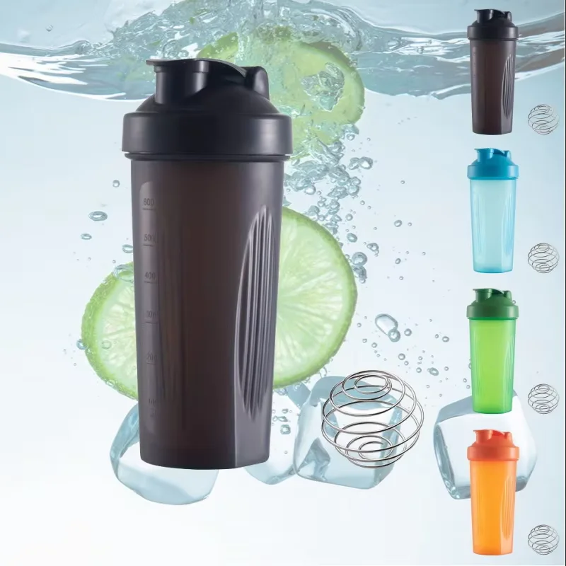 600ml/20oz Sports Shake Cup with Metal Stirring Ball - Perfect for Protein Powder Mixing and Hydration on the Go