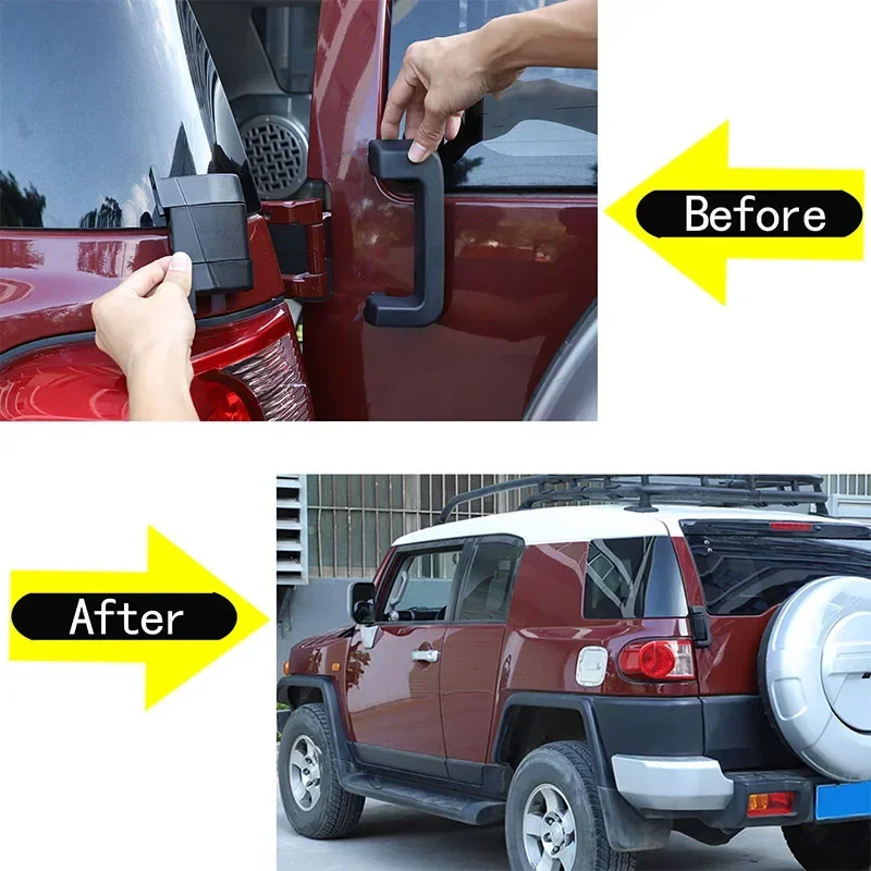 

For Toyota FJ Cruiser 2007-2021 ABS Black Car Tailgate Axis Turn The Shaft Cover Trim Sticker Car Exterior ProtectionAccessories