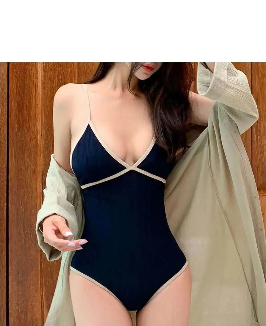 Conjunto de Bikini de verano para mujer, bañador Sexy de Color bloque, traje de baño ajustado con cordón, traje de baño para vacaciones en la playa, 2023