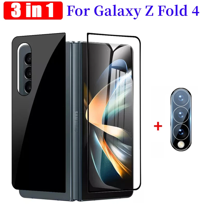 Vetro HD per Samsung Galaxy Z Fold 3 4 Protezione schermo interno esterno Obiettivo della fotocamera Pellicola in vetro temperato per Galaxy Z Fold4 Fold3