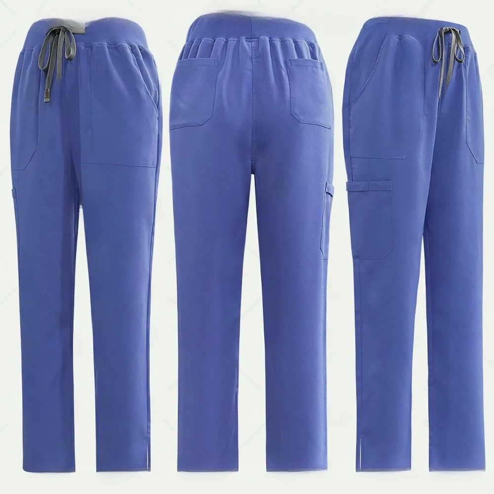 Nowe uniformy pielęgniarskie z krótkim rękawem, dekolt w serek + proste spodnie, damski wielokolorowy zestaw odzieży medycznej dla pielęgniarek, odzież robocza dla lekarzy weterynarzy.