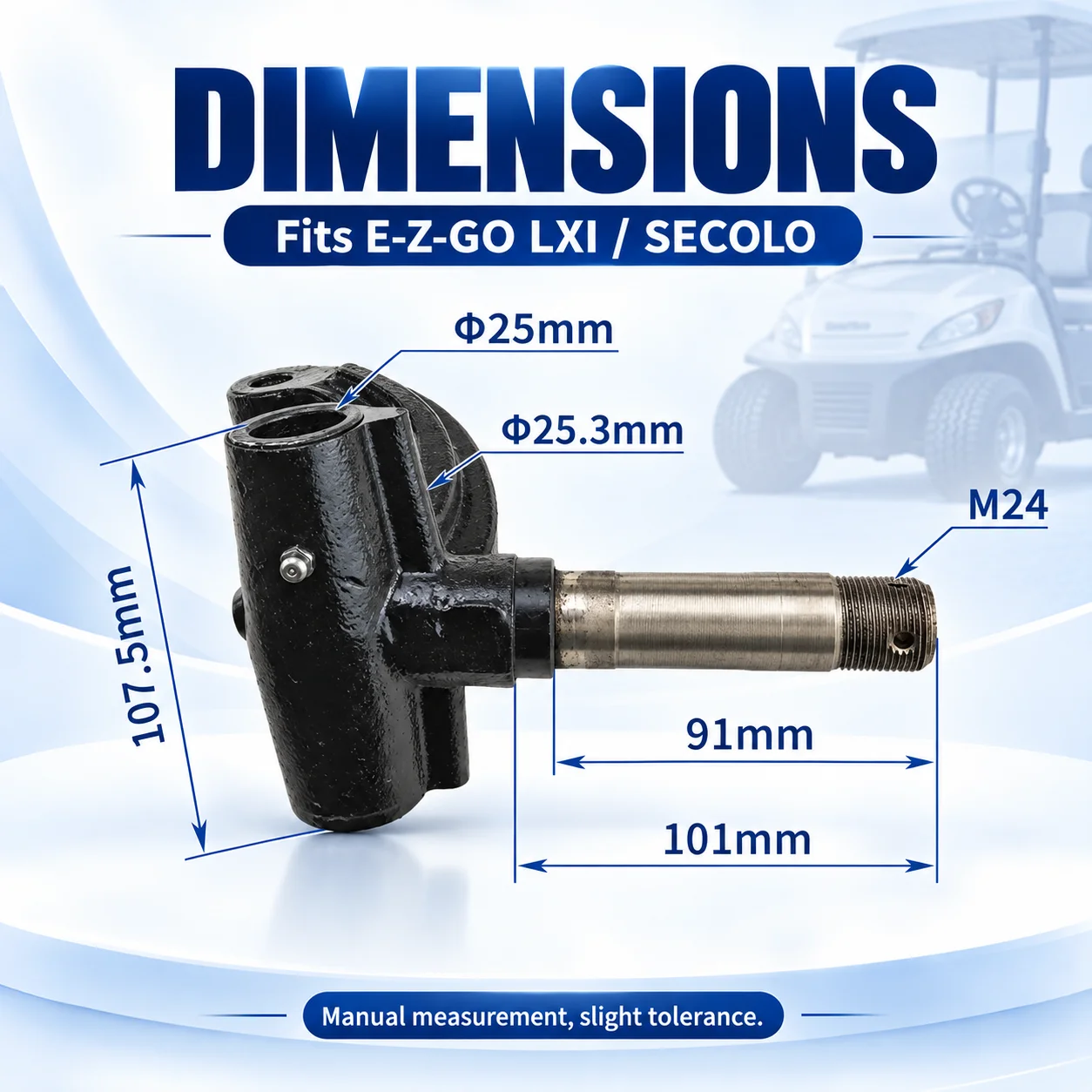 EZGO Golf Cart Spindle Steering Knuckle for LXI & SECOLO, Electric Sightseeing Patrol Car Steering Parts