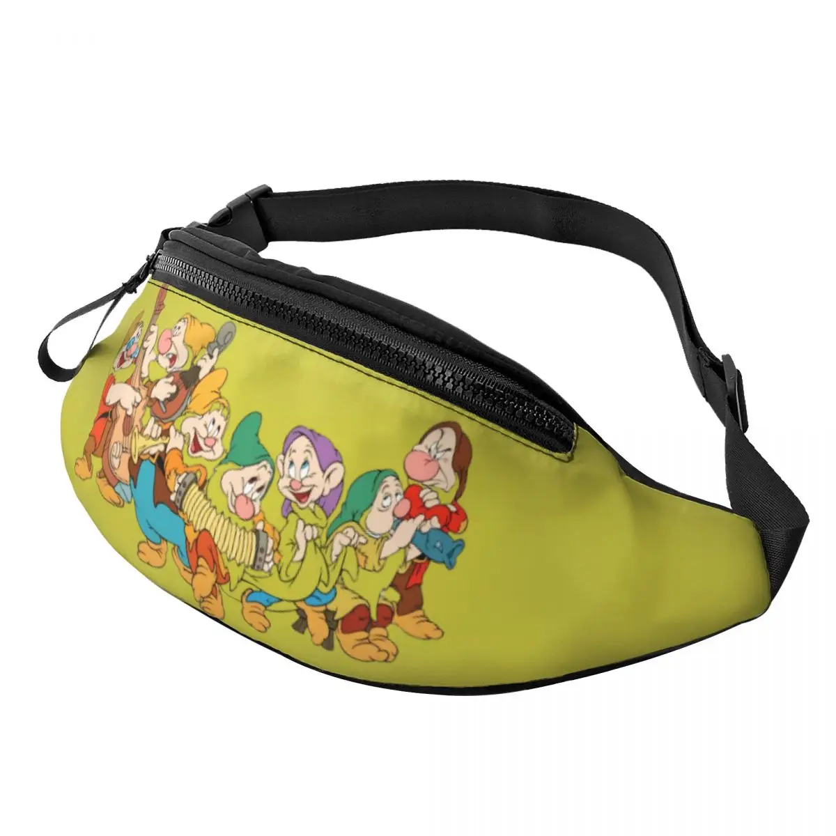 

Custom Snow White And The Seven Dwarfs Fanny Pack Women Men Fashion Anime Crossbody Waist Bag for Running Phone Money Pouch