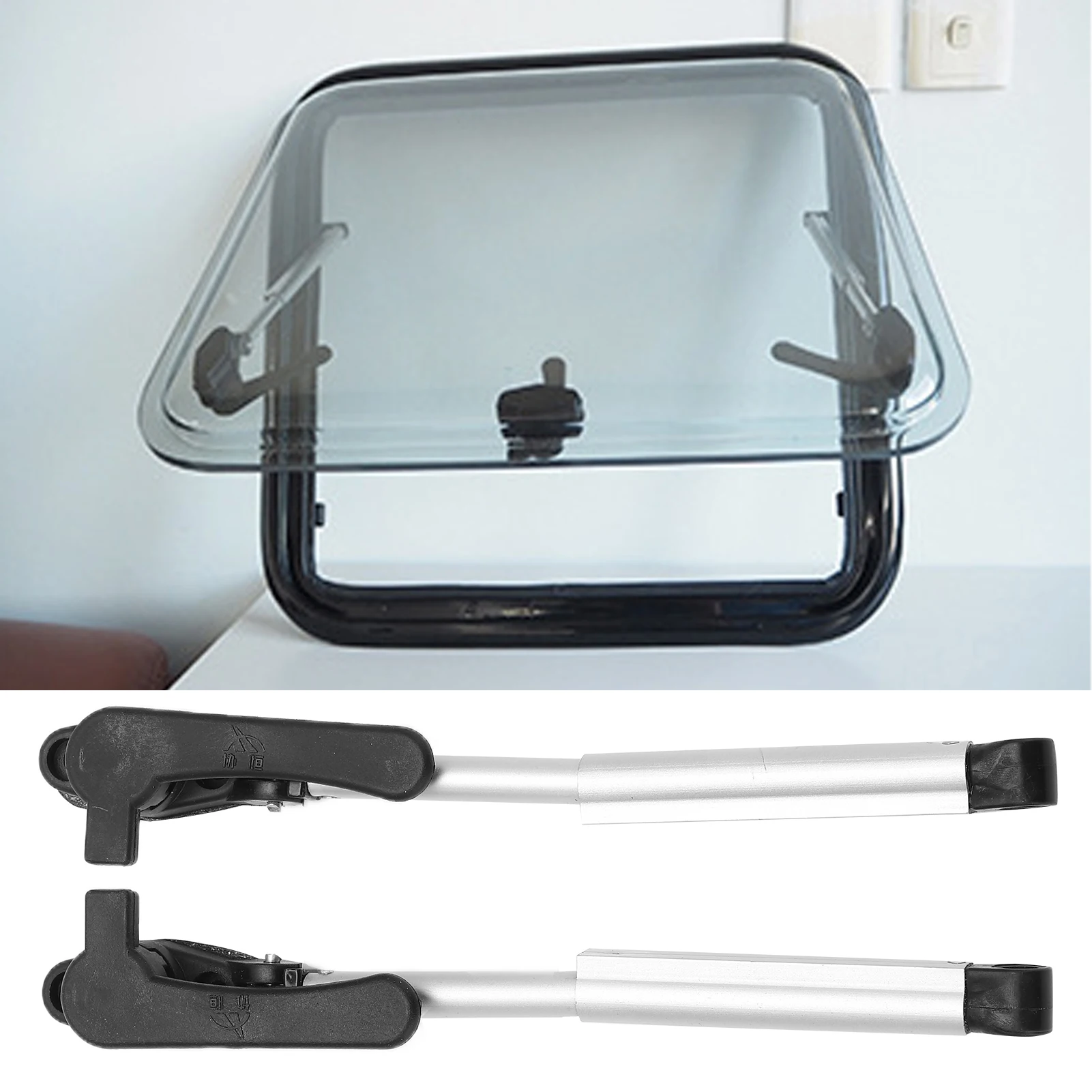 Drążek podporowy ze stopu aluminium RV do okien, 2 szt. 180mm-230mm pręt podtrzymujący okno RV teleskopowa odporność na utlenianie rozpórka podnosząca — zdjęcie 5