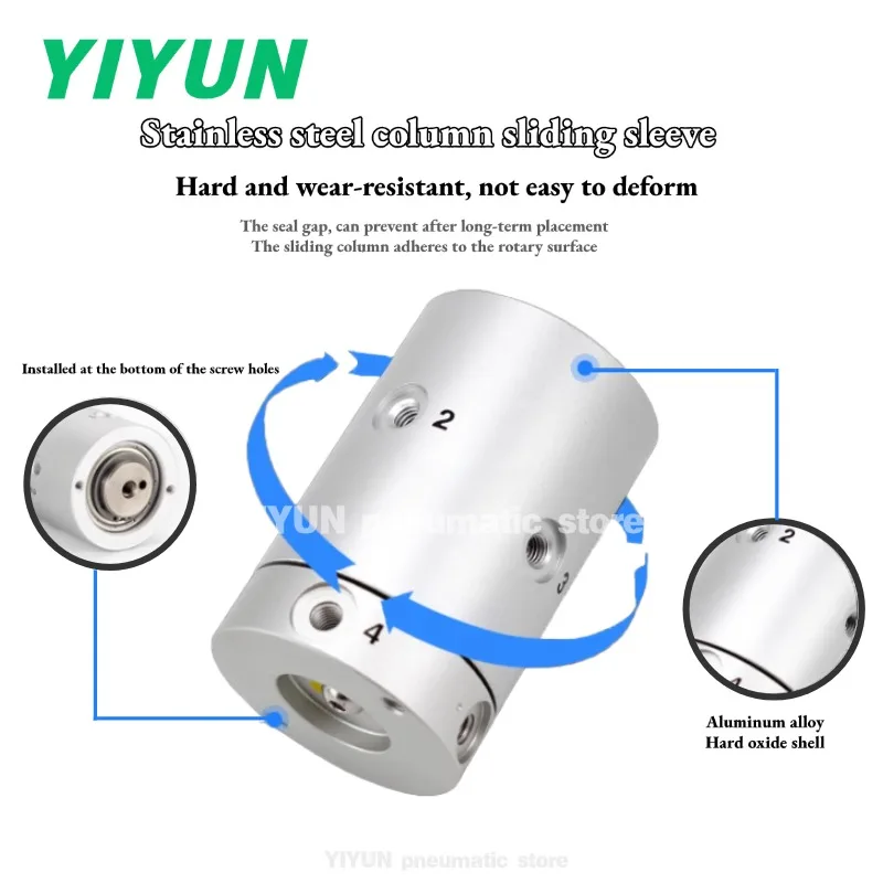 High speed pneumatic rotary joint MQR2/MQR4/MQR8/MQR12/MQR16-M5 01 universal 360 degree slip ring multi-channel rotary joint