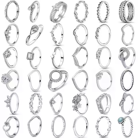 New 925 Sterling Silver Rings Stackable Infinite Silver shining Zircon Ring For Women Wedding Anniversary Birthday Jewelry Gift