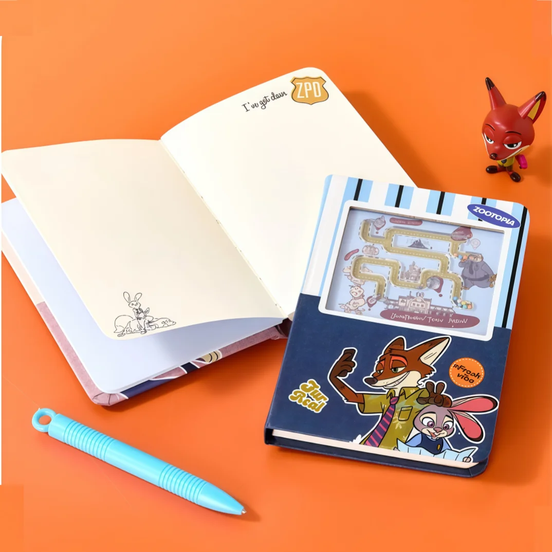 Disney Fun Maze Notebook Zootopia Judy Nick Leopard Police Officer Cartoon Journal Student High-Quality Notepad