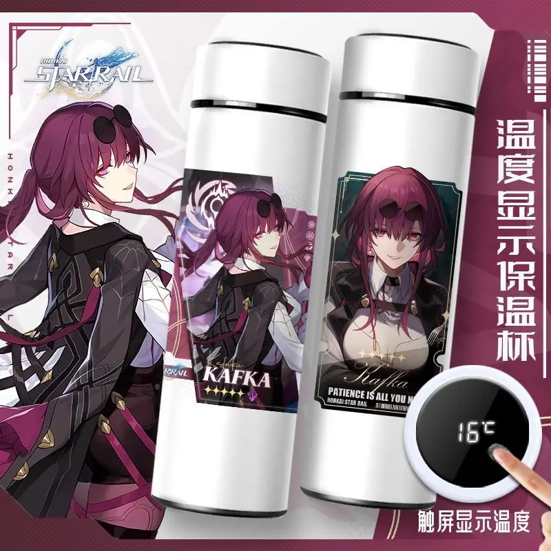 Game Honkai: Star Rail Cos Seele Blade Bronya Luocha Welt Kafka Etc. Unisex Portable Digital Display Thermos Cup Gift