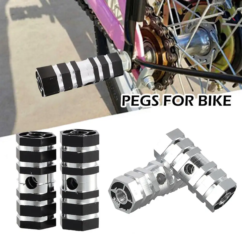 1 Pair Bike Pedals Axle Foot Rest Pegs Aluminum Alloy Bicycle Anti-Slip Cycling Rear Pedals Accessories Bike Mountain BMX F N5F8