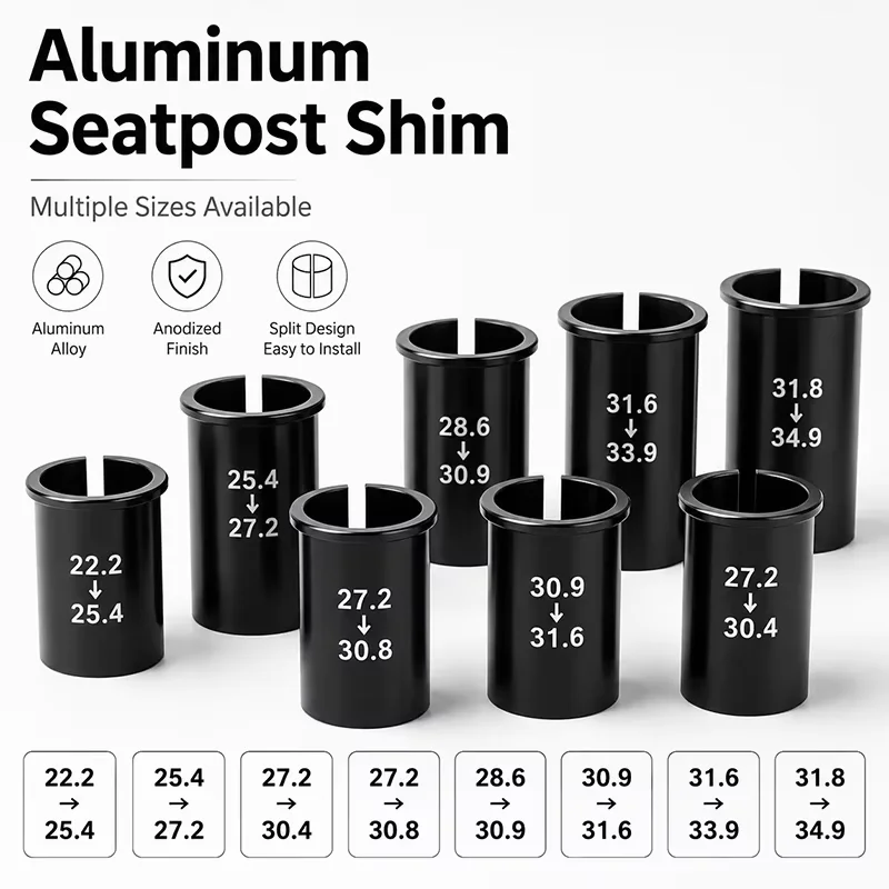 Aluminum Bicycle Seatpost Shim Adapter 22.2-34.9mm Bike Seat Tube Reducer Sleeve MTB Road Bike Converter