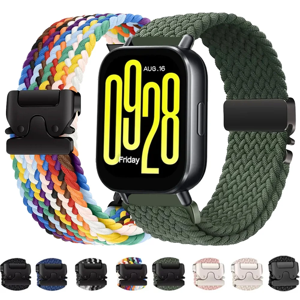 Nylon-Geflechtarmband für Redmi Watch 5 Active 5 Lite mit Fallschirmschnalle, austauschbares Armband für Xiaomi Watch 5 S5 S4 S3 S4 Sport