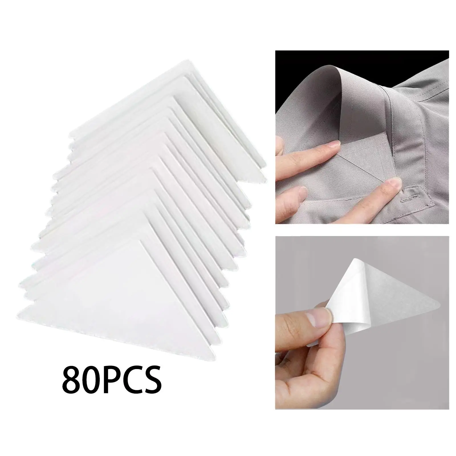 

Collar Stays Triangular Easy to Use, PVC, Lightweight, Anti Warping Collar Support Stickers for Men Dress, Collared Shirts