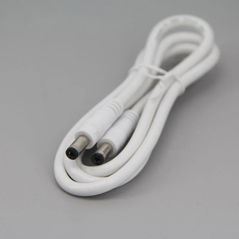 5.5x2.1mm Male to Male Plug Power Supply white 1m 18awg 7A DC Connector extension Cable Copper Wire For CCTV Camera J17