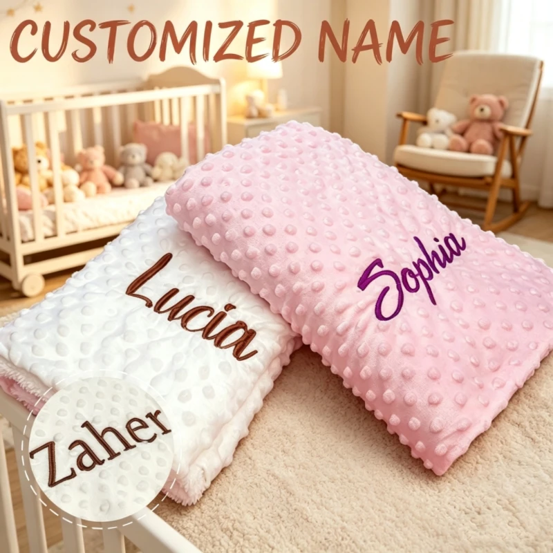 Manta personalizada con nombre para bebé, manta personalizada para niño recién nacido, regalo de cumpleaños para niña, cama envolvente, manta para cuna para cochecito de niño pequeño