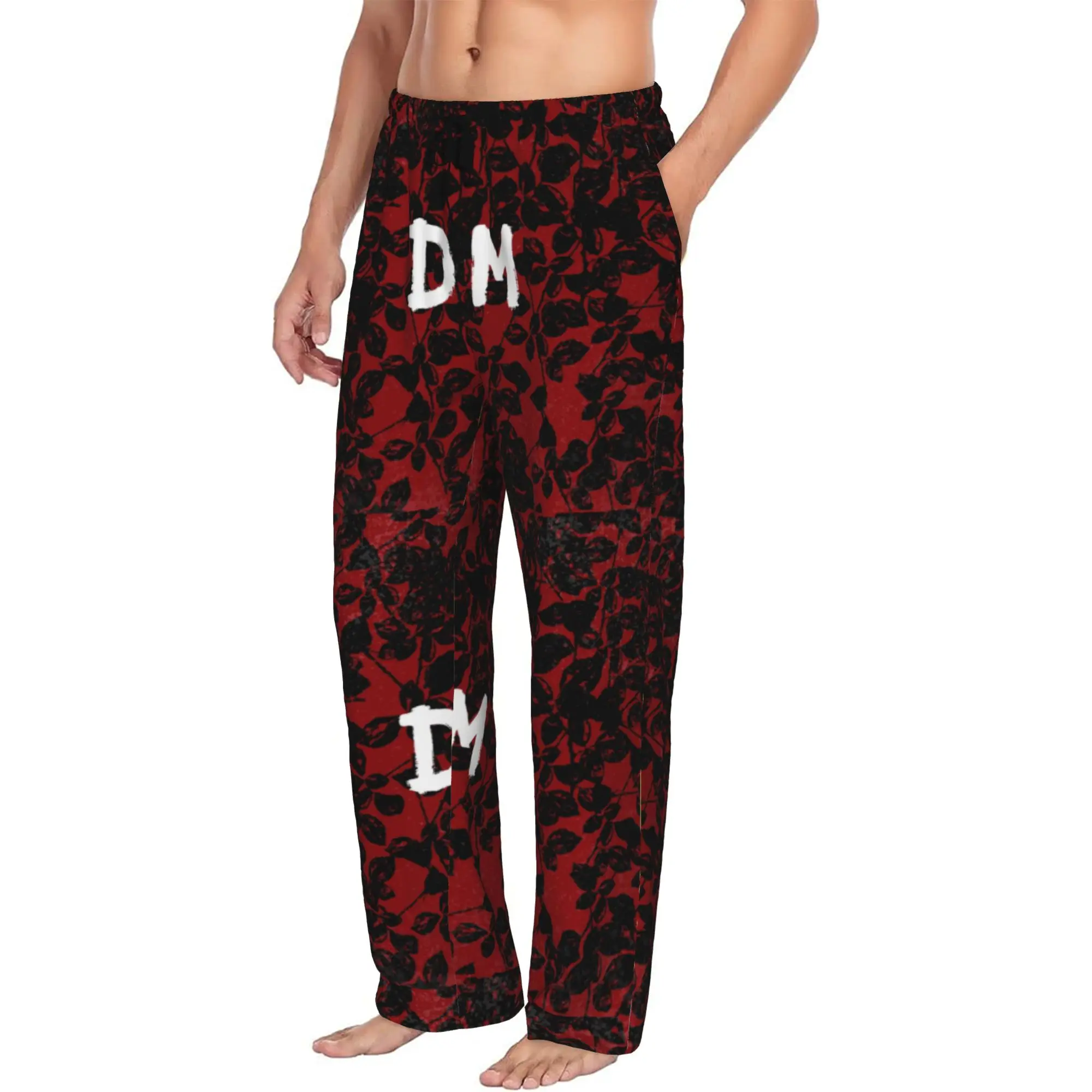Custom Print DeMo Violator Texture Pajama Pants Men's Depeches Cool Mode DM Sleep Sleepwear Bottoms with Pockets