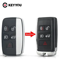 KEYYOU 5BTN Zmodyfikowana obudowa zdalnego kluczyka samochodowego do Land Rover Range Rover Sport Evoque Discovery 4 do Jaguar Freelander XFL XE XJ