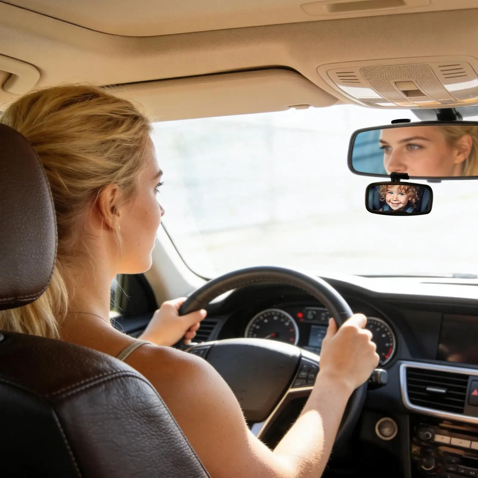 

Rear View Mirror Clip On Adjustable Shatterproof Compact Rear Facing Car Seat Mirrors For Kids Parents Van Truck Sedan SUV