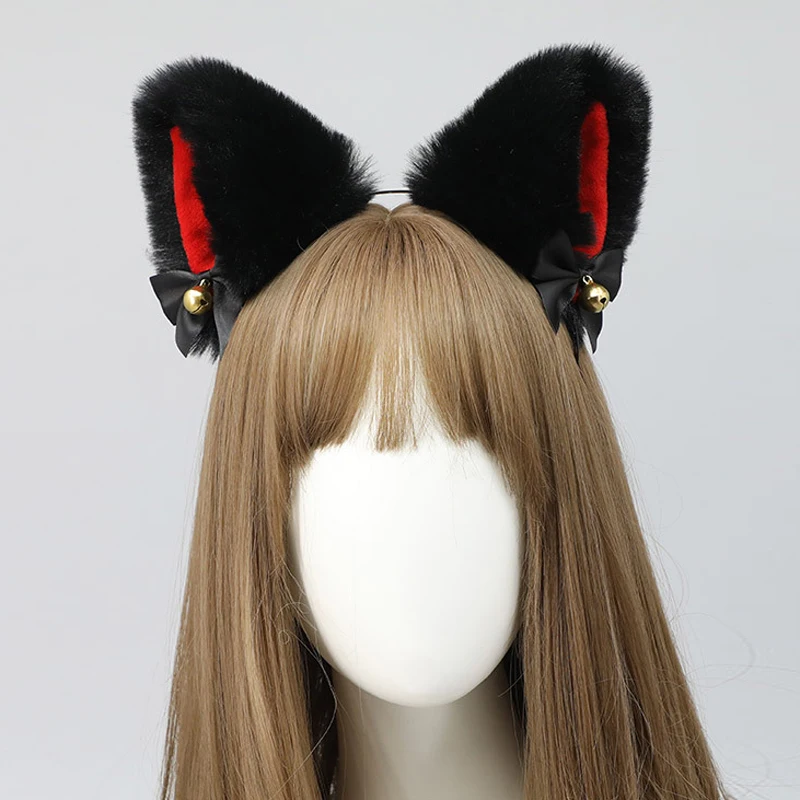 AniLV Cute Plush Cat Bell Headband Multiple Colors Headwear Cosplay